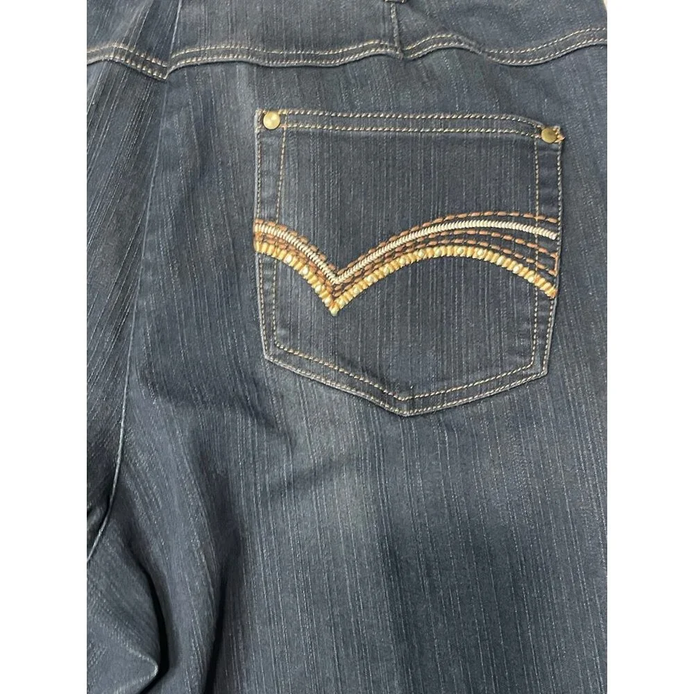 TanJay Women's Petites Dark Wash Denim Bootcut Jeans, Size 10P - Picture 13 of 16